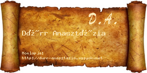 Dürr Anasztázia névjegykártya